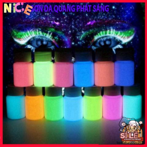 Sơn Dạ Quang 20ML - Bộ 8 Màu Phát Sáng Nghệ Thuật, Trang Trí Halloween, Sáng Tạo Dễ Dàng, An Toàn Cho Da