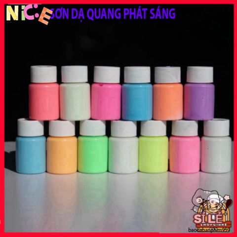 Sơn Dạ Quang 20ML - Bộ 8 Màu Phát Sáng Nghệ Thuật, Trang Trí Halloween, Sáng Tạo Dễ Dàng, An Toàn Cho Da