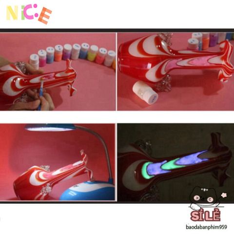 Bột Tô Móng Dạ Quang Phát Sáng Rực Rỡ - 8 Màu Sắc Tươi Sáng, Phụ Kiện Nghệ Thuật Nail DIY, Thích Hợp Cho Lễ Hội Halloween