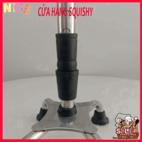 Gậy Batoong 4 Chân INOX Tập Đi Điều Chỉnh Chiều Cao - Giúp Người Cao Tuổi Di Chuyển An Toàn và Dễ Dàng