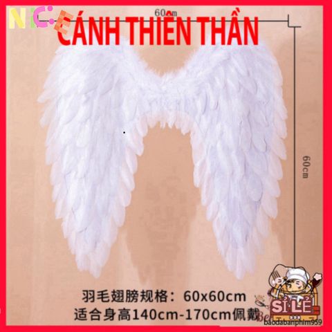 Bộ Cánh Thiên Thần Lông Vũ Trắng - Phụ Kiện Gothic Độc Đáo Cho Lễ Hội Halloween và Các Dịp Đặc Biệt
