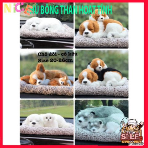 Cún Đôi Chứa Than Hoạt Tính - Bông Gấu Trang Trí Khử Mùi Dễ Thương Cho Ô Tô và Nhà Cửa, Phụ Kiện Tiện Ích Hàng Ngày