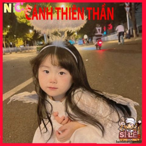 Bộ Cánh Thiên Thần Lông Vũ Ngộ Nghĩnh - Trang Phục Hóa Trang Halloween, Trung Thu và Tết Nguyên Đán Cho Bé