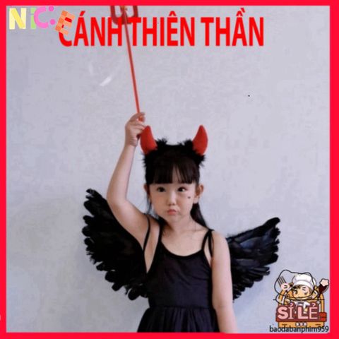 Bộ Cánh Thiên Thần Lông Vũ Ngộ Nghĩnh - Trang Phục Hóa Trang Halloween, Trung Thu và Tết Nguyên Đán Cho Bé
