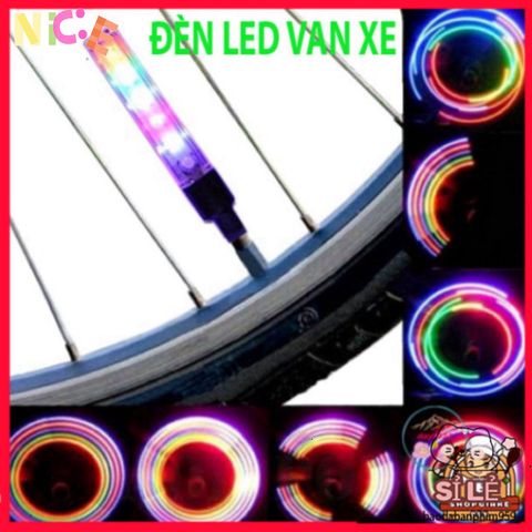 Đèn LED Trang Trí Lốp Xe 5 Bóng 7 Màu Nhấp Nháy - Phụ Kiện Xe Máy, Xe Đạp Tự Phát Ánh Sáng Khi Di Chuyển