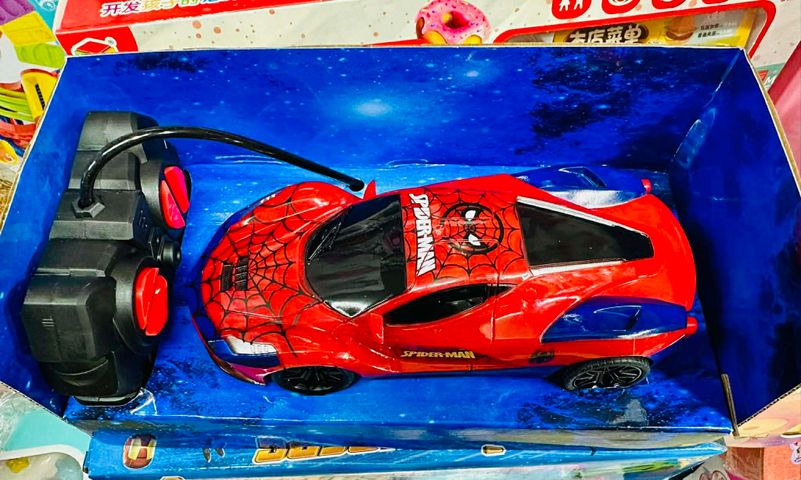 Đồ Chơi Xe Ô Tô Điều Khiển Từ Xa Đèn LED - Siêu Anh Hùng Spider Man Avengers - Quà Tặng Tuyệt Vời Cho Trẻ Em