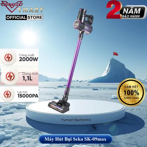 Máy Hút Bụi Cầm Tay SEKA SK-09MAX PLUS - Hút Bụi, Lau Sàn, Tự Động Làm Sạch Con Lăn, Bộ Lọc HEPA, Tiện Ích Dễ Sử Dụng