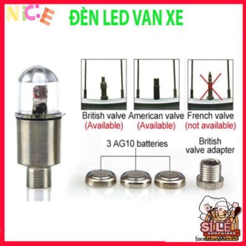 Đèn LED Chiếu Sáng Gắn Nắp Van Bánh Xe Đạp, Xe Máy, Ô Tô - Trang Trí An Toàn và Nổi Bật cho Phương Tiện của Bạn