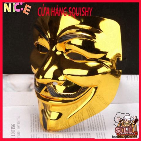 Mặt Nạ Hacker Ánh Bạc Độc Đáo - Thiết Kế Chú Hề Vendetta Thời Trang Hóa Trang Halloween, Tiệc Cosplay, Sự Kiện Ấn Tượng