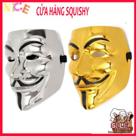 Mặt Nạ Hacker Ánh Bạc Độc Đáo - Thiết Kế Chú Hề Vendetta Thời Trang Hóa Trang Halloween, Tiệc Cosplay, Sự Kiện Ấn Tượng