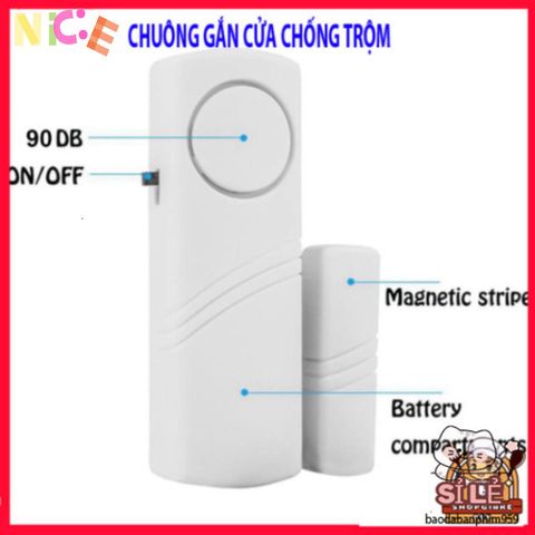 Thiết Bị Báo Động Từ Tính An Toàn 90dB - Chuông Cửa & Cửa Sổ Bảo Vệ Gia Đình, Âm Thanh Cảnh Báo Lớn, Dễ Dàng Lắp Đặt