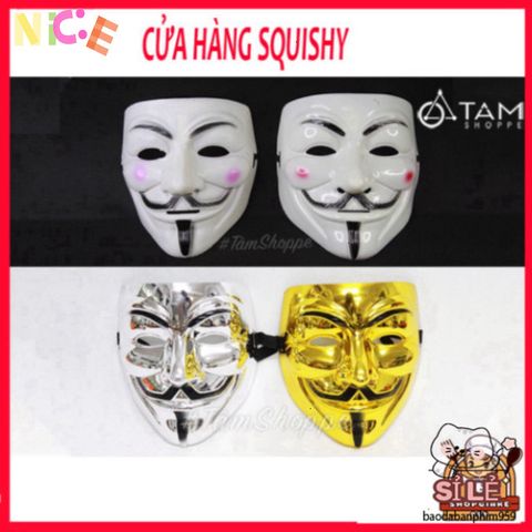 Mặt Nạ Hacker Nhựa Nhiều Màu Sắc Halloween - Phong Cách Vendetta Độc Đáo Dành Cho Bé và Người Lớn