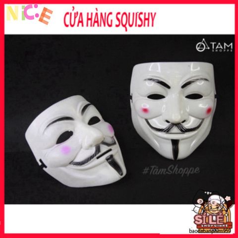 Mặt Nạ Hacker Nhựa Nhiều Màu Sắc Halloween - Phong Cách Vendetta Độc Đáo Dành Cho Bé và Người Lớn
