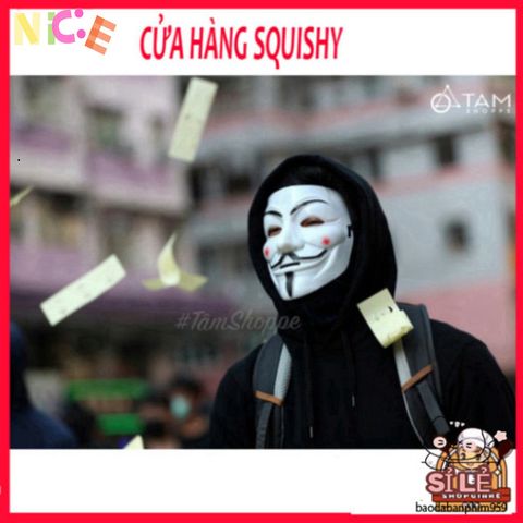Mặt Nạ Hacker Nhựa Nhiều Màu Sắc Halloween - Phong Cách Vendetta Độc Đáo Dành Cho Bé và Người Lớn