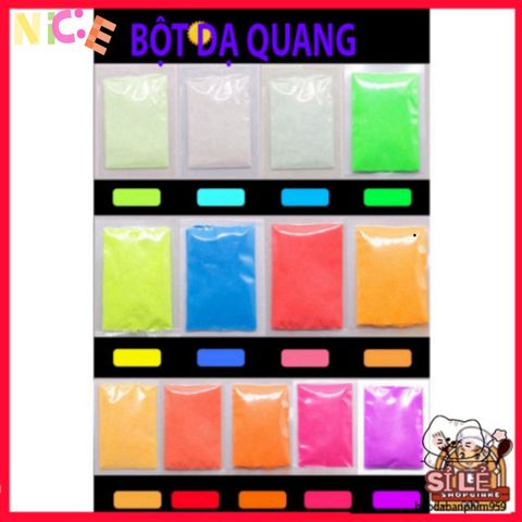 Bột Dạ Quang Mịn 10g - Bột Phát Sáng Nhiều Màu Tỏa Sáng Trong Bóng Tối, Trang Trí Nội Thất, Tiệc Tùng, Nghệ Thuật Sáng Tạo