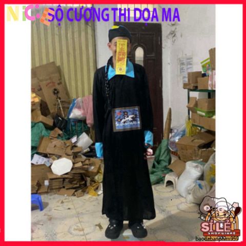 Bộ Trang Phục Halloween Hắc Bạch Vô Thường - Diêm Vương Cosplay Kinh Điển Dành Cho Người Lớn, Dọa Ma Hoàn Hảo