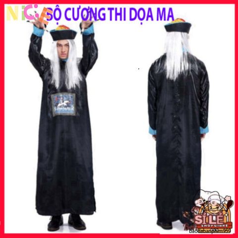 Bộ Trang Phục Halloween Hắc Bạch Vô Thường - Diêm Vương Cosplay Kinh Điển Dành Cho Người Lớn, Dọa Ma Hoàn Hảo
