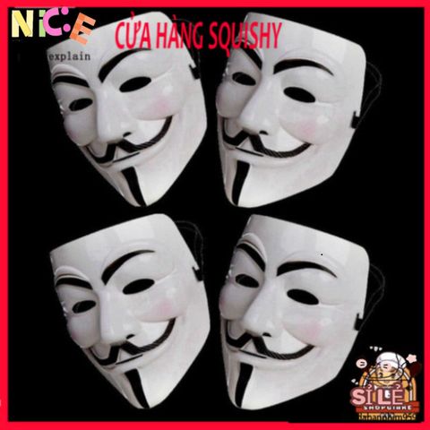 Mặt nạ Halloween V for Vendetta - Phụ Kiện Hóa Trang Kỳ Bí Cho Tiệc Tùng & Cosplay - Độc Đáo, Đáng Chú Ý