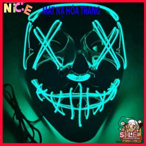 Mặt Nạ LED Glow-in-the-Dark Halloween 2024 - Phụ Kiện Cosplay Rave Tuyệt Đẹp Cho Tiệc Tùng và Hóa Trang