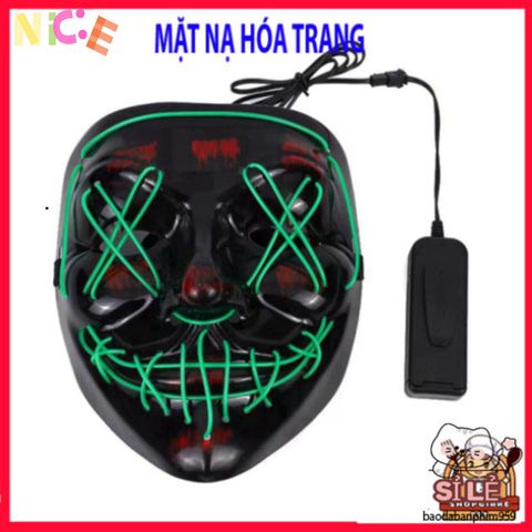Mặt Nạ LED Glow-in-the-Dark Halloween 2024 - Phụ Kiện Cosplay Rave Tuyệt Đẹp Cho Tiệc Tùng và Hóa Trang