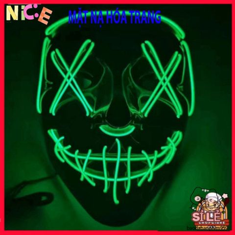 Mặt Nạ LED Glow-in-the-Dark Halloween 2024 - Phụ Kiện Cosplay Rave Tuyệt Đẹp Cho Tiệc Tùng và Hóa Trang