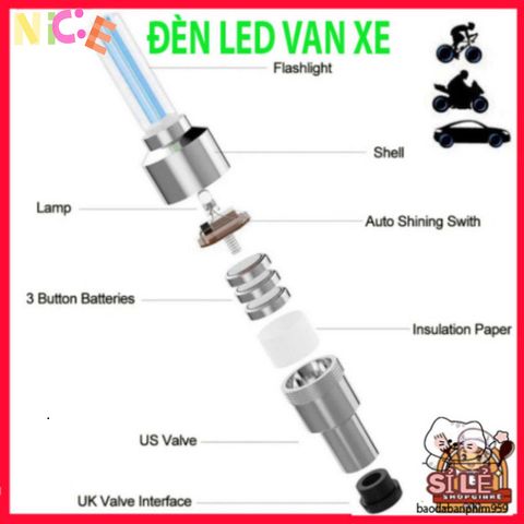 Đèn LED Kích Hoạt Chuyển Động Cho Bánh Xe - Phụ Kiện An Toàn Đêm Cho Ô Tô, Xe Máy, Xe Đạp - Ánh Sáng Neon Độc Đáo