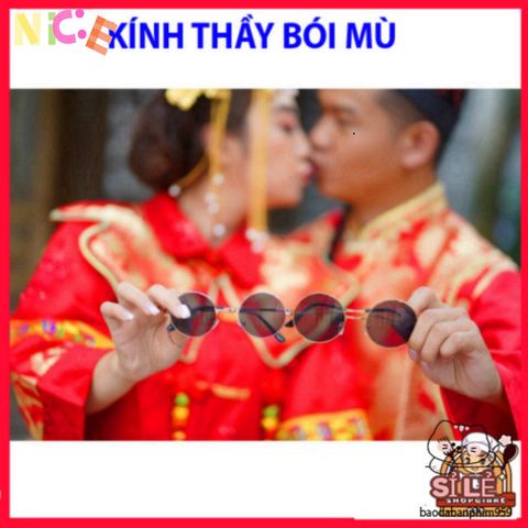 Kính Mát Tròn Unisex Phong Cách Cổ Trang Trung Hoa - Bảo Vệ Mắt UV400 Hoàn Hảo Cho Chụp Ảnh Tết Và Lễ Cưới.