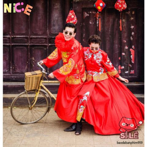 Kính Mát Tròn Unisex Phong Cách Cổ Trang Trung Hoa - Bảo Vệ Mắt UV400 Hoàn Hảo Cho Chụp Ảnh Tết Và Lễ Cưới.