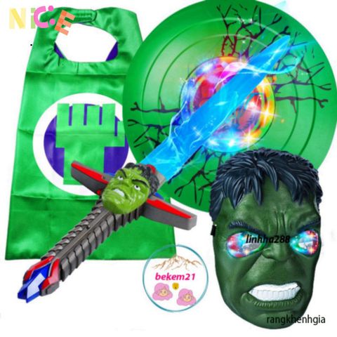 Bộ Trang Phục Siêu Anh Hùng Hulk Cho Bé Trai - Áo Choàng Ngắn Tay Mát Mẻ, Phù Hợp Halloween và Sinh Nhật, Quà Tặng Độc Đáo