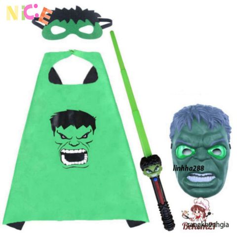 Bộ Trang Phục Siêu Anh Hùng Hulk Cho Bé Trai - Áo Choàng Ngắn Tay Mát Mẻ, Phù Hợp Halloween và Sinh Nhật, Quà Tặng Độc Đáo