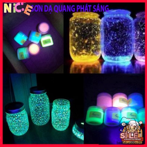 Sơn Dạ Quang 60g - Sơn Trang Trí Phát Sáng Đêm Đa Màu: Xanh Lá, Xanh Dương, Hồng, Tím - Sáng Tạo Nghệ Thuật Rực Rỡ