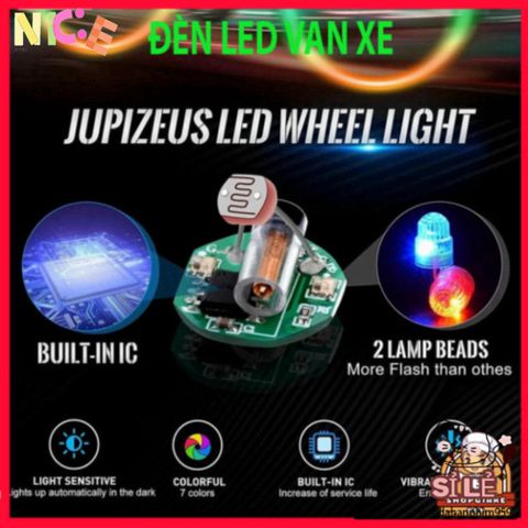 Đèn LED Lốp Gắn Nắp Van Bánh Xe - Phụ Kiện Ô Tô, Xe Đạp Chống Nước Đa Dạng Màu Sắc 3,8cm, Quà Tặng Miễn Phí
