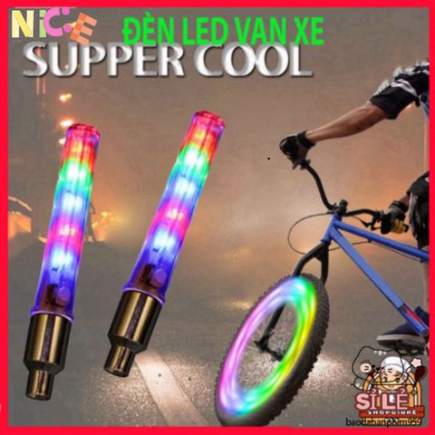 Nắp Van Đèn LED Đa Màu Sắc Cho Xe Đạp - Phụ Kiện Trang Trí Phát Sáng Dễ Dàng Lắp Đặt, An Toàn và Tiết Kiệm Điện