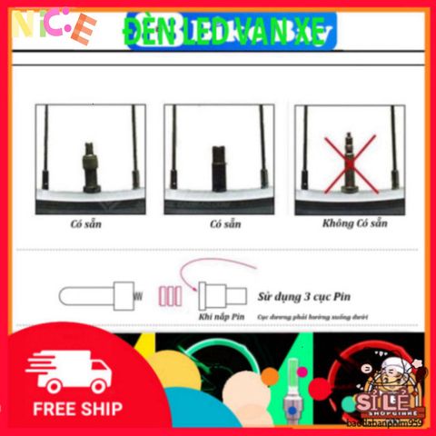 Đèn LED Gắn Van Xe Đạp và Xe Máy DV001 - Chiếu Sáng Tự Động, Nhiều Màu Sắc, Phụ Kiện Thể Thao Độc Đáo, An Toàn Khi Di Chuyển