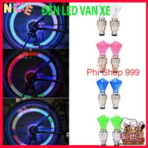Đèn LED Thời Trang Gắn Van Xe Đạp và Xe Máy - Phát Sáng Độc Đáo Nắp Van Đổ Đồ Chơi Ô Tô, Xe Máy