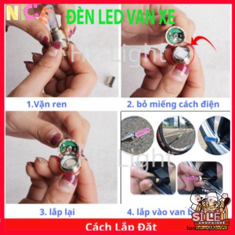Đèn LED Chân Van Xe Đạp & Xe Máy - Phụ Kiện An Toàn Với Ánh Sáng Ấn Tượng 360 Độ, Chống Nước, Dễ Dàng Lắp Đặt