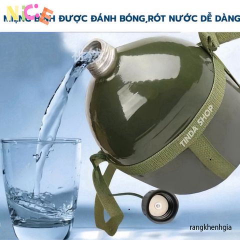 Bình Bi Đông Nhôm Cổ Điển 1L-3L Siêu Nhẹ - Bình Đựng Nước và Rượu Thể Thao, Du Lịch, Cắm Trại, Phượt, Chống Va Đập