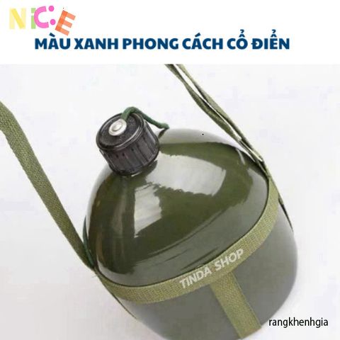 Bình Bi Đông Nhôm Cổ Điển 1L-3L Siêu Nhẹ - Bình Đựng Nước và Rượu Thể Thao, Du Lịch, Cắm Trại, Phượt, Chống Va Đập