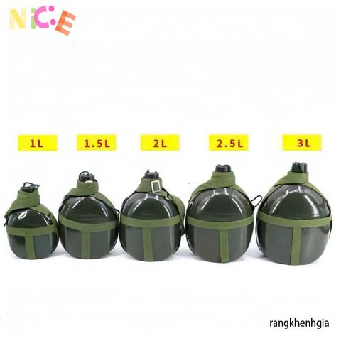 Bình Bi Đông Nhôm Cổ Điển 1L-3L Siêu Nhẹ - Bình Đựng Nước và Rượu Thể Thao, Du Lịch, Cắm Trại, Phượt, Chống Va Đập
