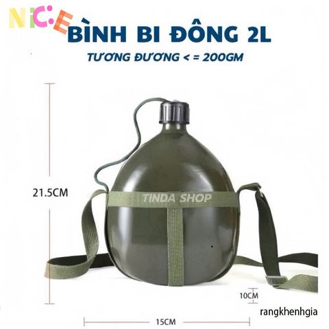 Bình Bi Đông Nhôm Cổ Điển 1L-3L Siêu Nhẹ - Bình Đựng Nước và Rượu Thể Thao, Du Lịch, Cắm Trại, Phượt, Chống Va Đập