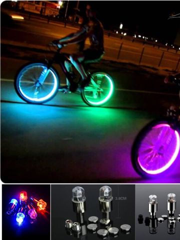 Bộ Nắp Van Đèn LED Đầy Màu Sắc cho Xe Máy, Ô Tô và Xe Đạp - Phụ Kiện Chiếu Sáng An Toàn Khi Lái Ban Đêm
