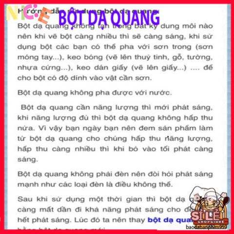 Bột Dạ Quang 10g Màu Xanh Dương - Nguyên Liệu Tạo Mực Phát Sáng và Trang Trí Không Gian Độc Đáo