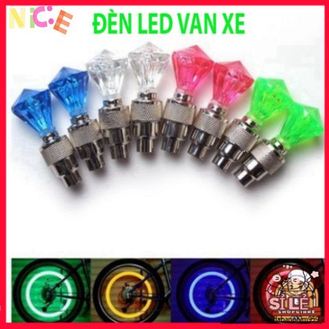 Đèn LED Nắp Van Bánh Xe Ô Tô, Xe Đạp - Đèn Phát Sáng tự động, Thiết Kế Kim Cương Độc Đáo, Phụ Kiện Thẩm Mỹ Xe Cộ