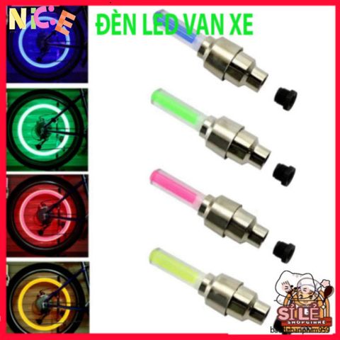 Bộ 2 Đèn LED Neon Nắp Van Lốp Xe Đạp - Đèn Cảnh Báo An Toàn Sáng Rực 4 Màu Cho Xe Đạp, Xe Máy, Ô Tô