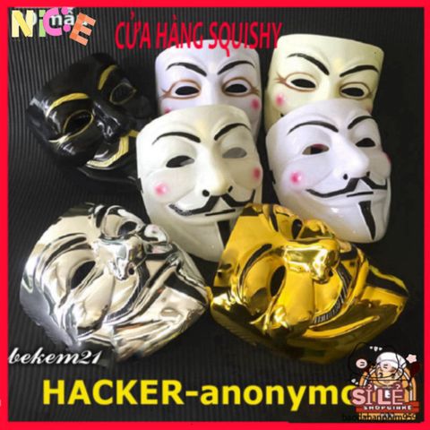 Mặt Nạ Hacker Vàng Bóng 2021 - Phụ Kiện Hóa Trạng Sang Trọng Cho Tiệc Halloween và Cosplay