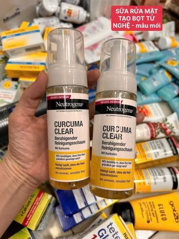Sữa Rửa Mặt Neutrogena Curcuma Clear Tinh Chất Nghệ - Làm Sạch Sâu, Chống Mụn, Phục Hồi Da Nhạy Cảm 150ml