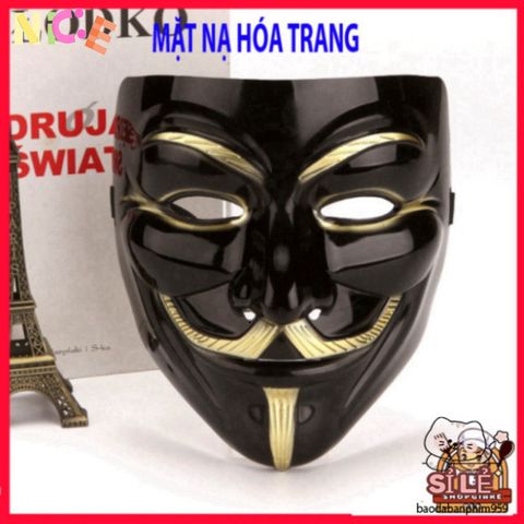 Mặt Nạ Hóa Trang Hacker Anonymous Đen, Trắng, Vàng, Bạc - Phụ Kiện Cosplay Halloween Độc Đáo, Thể Hiện Phong Cách Cá Nhân