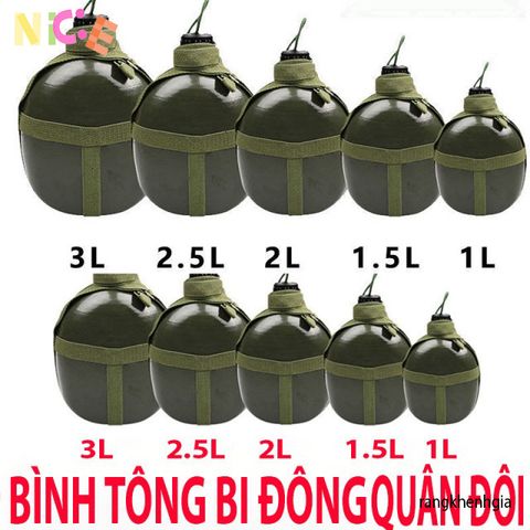 Bình Tông Bi Đông Nhôm Xanh Cổ Điển - Người Bạn Đồng Hành Lý Tưởng Cho Chuyến Phiêu Lưu Ngoài Trời, Dung Tích 1-3 Lít