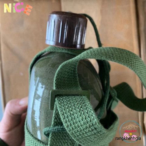 Bình Tông Bi Đông Nhôm Xanh Cổ Điển - Người Bạn Đồng Hành Lý Tưởng Cho Chuyến Phiêu Lưu Ngoài Trời, Dung Tích 1-3 Lít