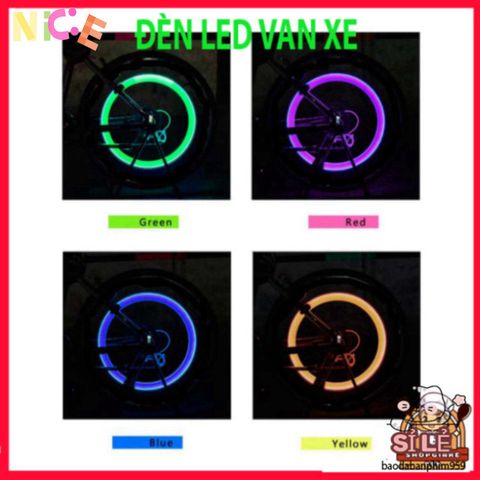 Bộ 2 Đèn LED Gắn Van Bánh Xe Đạp, Xe Máy, Ô Tô - Đèn Chiếu Sáng Màu Sắc Tùy Chọn, Tăng Cường An Toàn Ban Đêm
